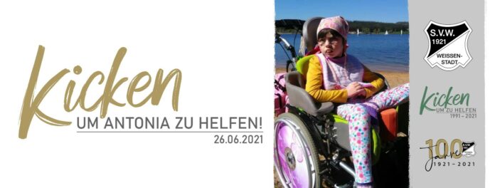Kicken um Antonia zu helfen Aktionsbanner