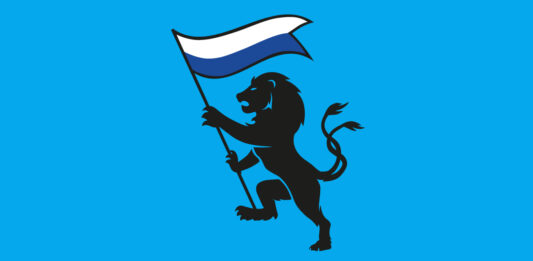 sechzger.de Logo Löwe mit weiß-blauer Fahne 1860