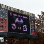 Gegnervorstellung 26/27: Sportverein Wacker Burghausen e.V. Anzeigetafel im Stadion von Wacker Burghausen