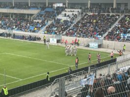 Der Torjubel nach dem 0:1 durch Merveille Biankadi