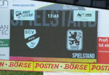 Anzeigetafel SC Verl TSV 1860 München