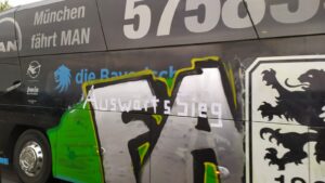 TSV 1860 Mannschaftsbus Auswärtssieg
