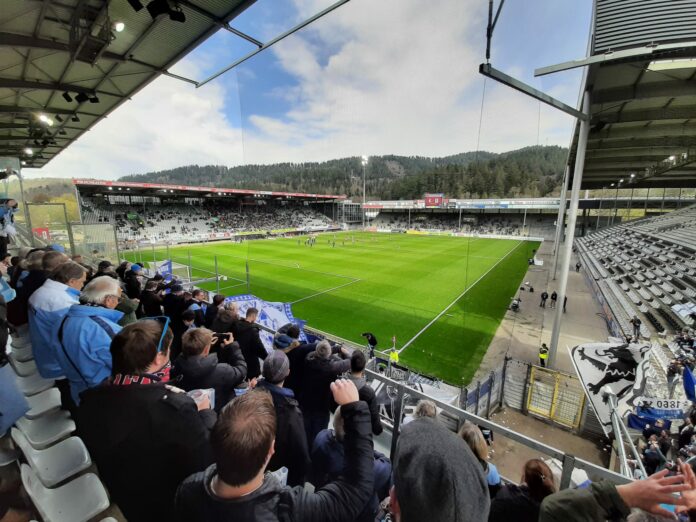 Blick Aus Dem Gästeblock Dreisamstadion SC Freiburg II TSV 1860 München