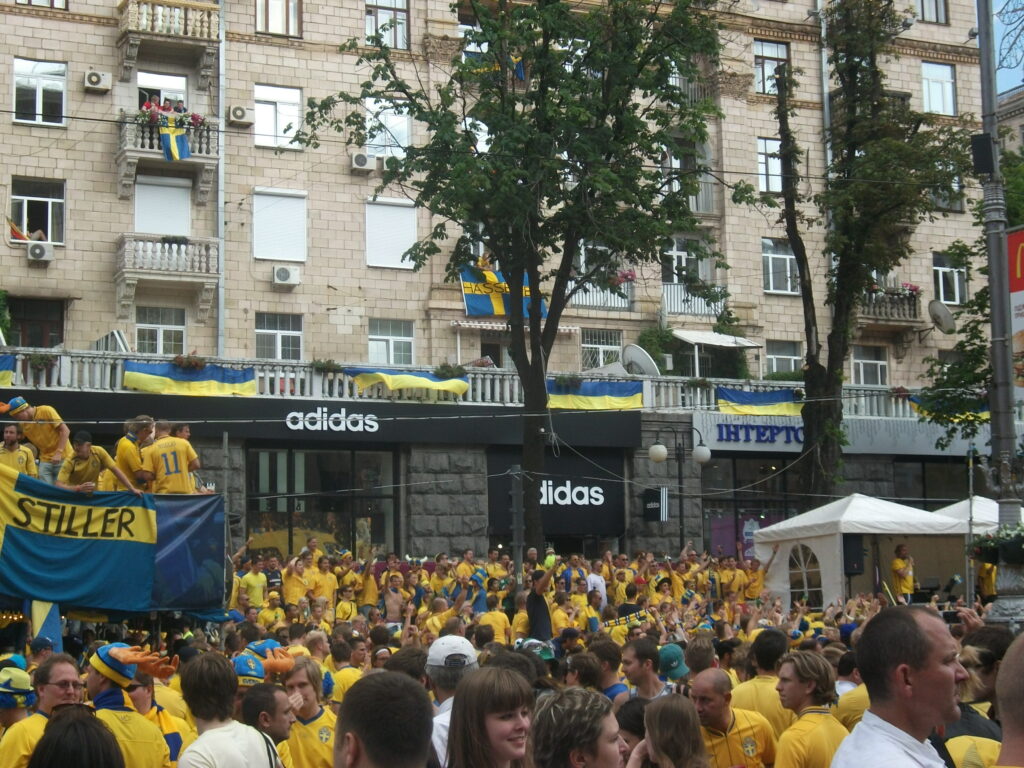 Schwedische Fans Vor Dem Match