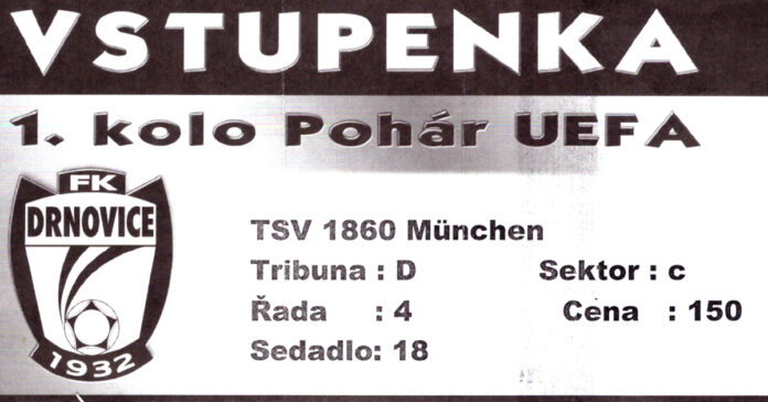 Fk Drnovice Tsv 1860 Uefa Cup Ticket