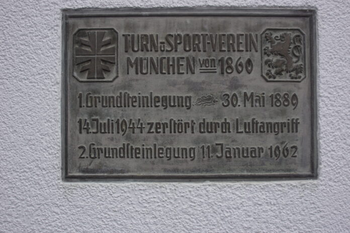 Trainingsgelände TSV 1860 München Wandtafel Grundsteinlegung Trainingsgelände TSV 1860 München Wandtafel Grundsteinlegung