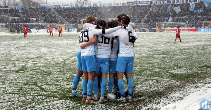Jubel Mannschaft 1860 Zwickau 2 Mannschaft des TSV 1860 München bejubelt Tor gegen den FSV Zwickau in der 3.Liga