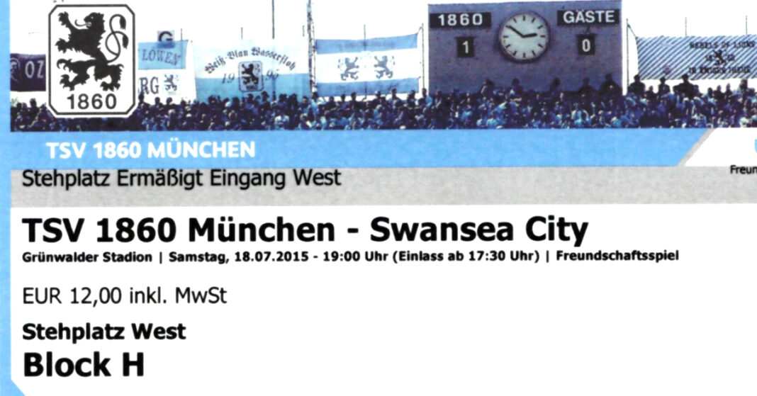 TSV 1860 Swansea City Ticket