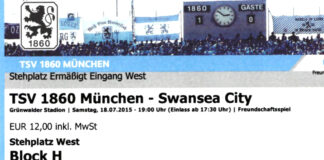 TSV 1860 Swansea City Ticket