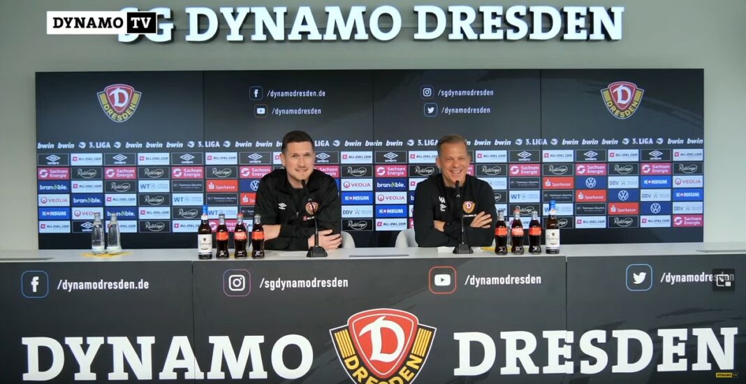 Screenshot Dynamo TV Pressekonferenz Dynamo Dresden Vor Spiel Gegen TSV 1860 München Markus Anfang