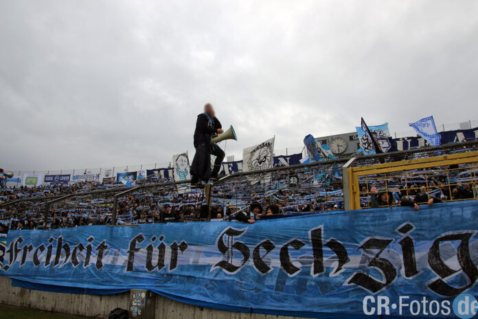 TSV 1860 München SC Preußen Münster Banner Freiheit Für Sechzig Vor Der Westkurve TSV 1860 München SC Preußen Münster Banner Freiheit Für Sechzig Vor Der Westkurve