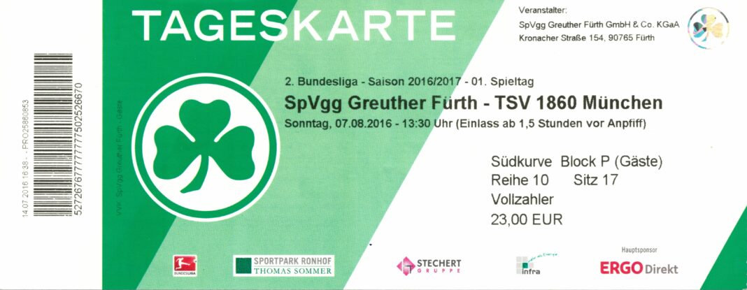 2016.08.07 Fürth 1860 Karte Fürth