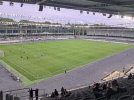 Stadion Kaunas Beim Spiel FK Kauno Zalgiris FA Siauliai Blick Auf Spielfeld