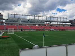 York Lions Stadium Blick Auf Die Tribüne