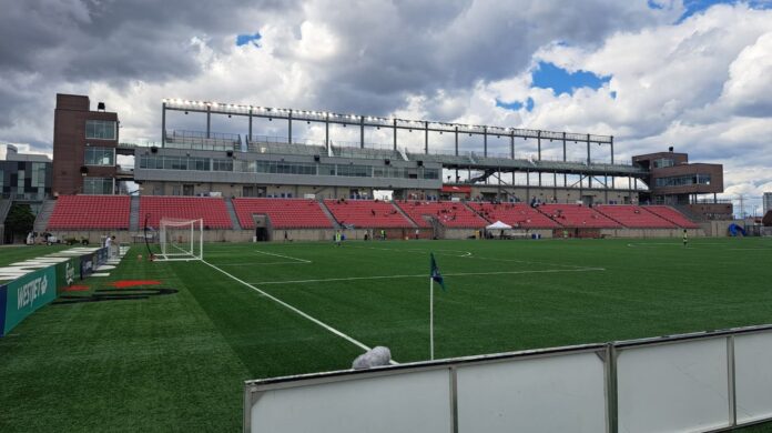 York Lions Stadium Blick Auf Die Tribüne