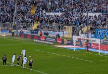 Giesinger Gedanken: Ein Thore macht den Unterschied Anlauf Thore Jacobsen vor Elfmeter bei TSV 1860 München - Hansa Rostock