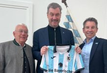 Löwen-Präsident Gernot Mang trifft Ministerpräsident Markus Söder mang lechner söder 1860